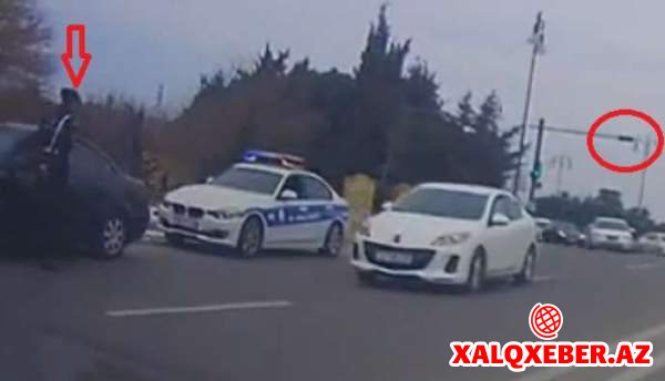 Yol polisinin və kameranın qarşısında qayda pozan "501" kimin maşınıdır? - VİDEO