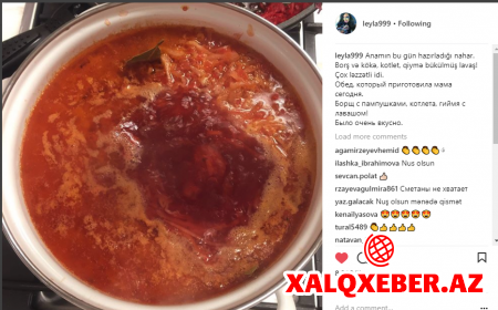 Leyla Əliyeva anasının bişirdiyi yeməklərin FOTOLARINI paylaşdı