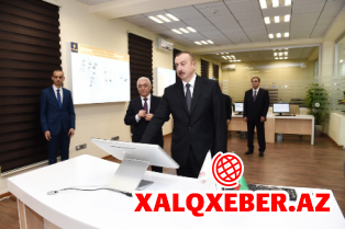 Prezident Mingəçevir elektrik paylayıcı şəbəkəsində açılış etdi