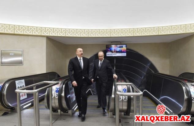 Ölkə rəhbəri "Sahil" metrostansiyasının açılışında (FOTOLAR)