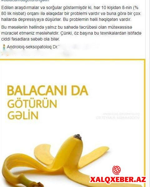 Sekspatoloqun reklamında BİABIRÇILIQ: "Balacanı da götürün gəlin"