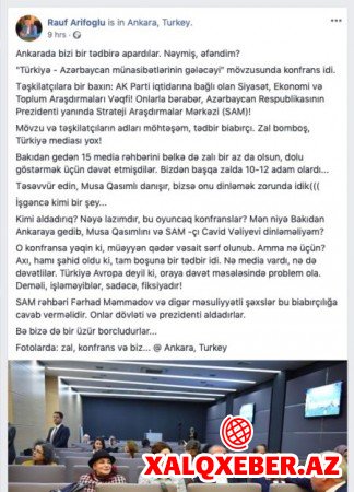 SAM rəhbərliyi prezidenti aldadır?- Baş redaktor Ankara biabırçılığı haqda...