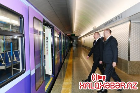 Prezident “Xətai” metrostansiyasının açılışında - FOTOLAR