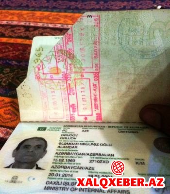 Gömrükçülər Qarabağ qazisinin pasportunun vərəqini kəsiblər - FOTOLAR