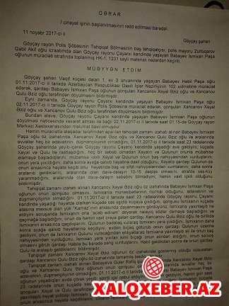 Göyçay rayon prokuroru Muxtar Eminovdan Zakir Qaralova - ŞİKAYƏT
