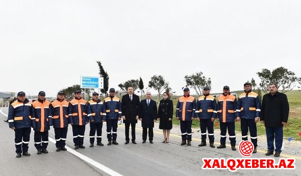 İlham Əliyev avtomobil yolunun açılışında – FOTO