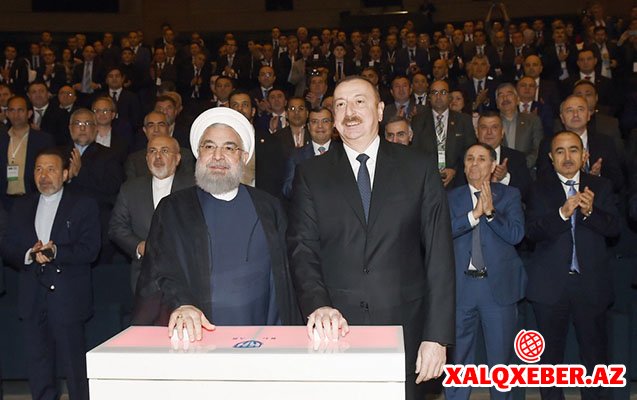 Əliyev və Ruhani biznes forumunda - Foto