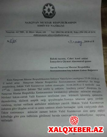 Naxçıvan səhiyyəsinin AĞRISI... 
