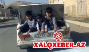 Uşaqları baqajda daşıyırlar! - Azərbaycanda şok olayın VİDEOsu