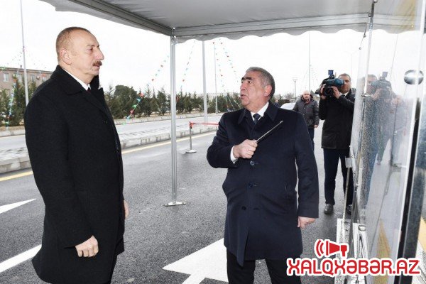 İlham Əliyev yeni yolun açılışında