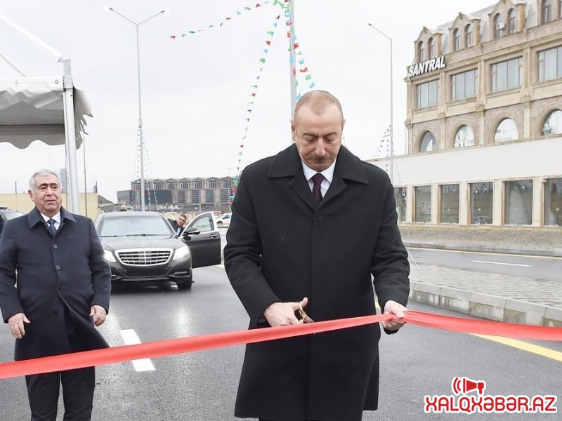 İlham Əliyev yeni yolun açılışında