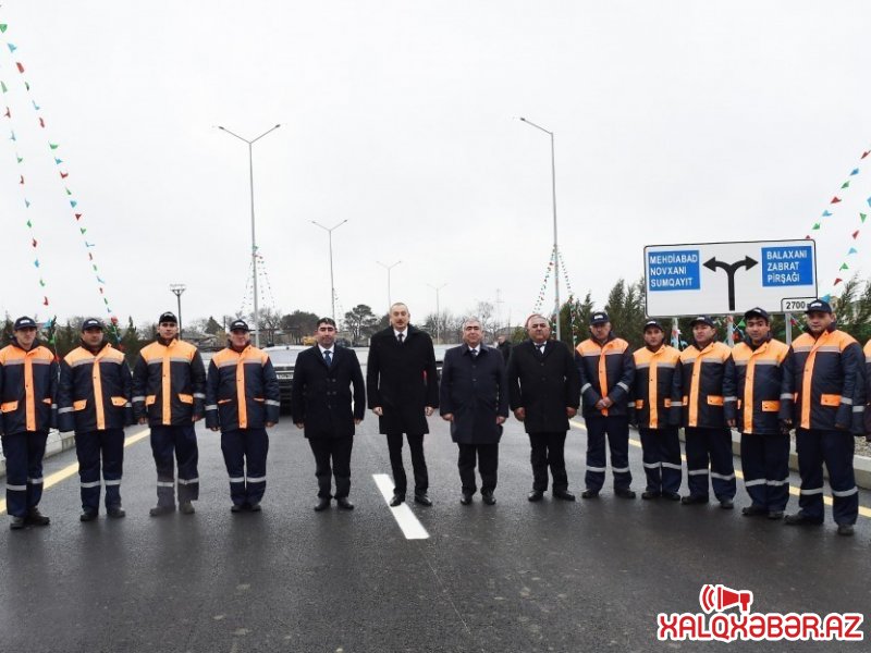 İlham Əliyev yeni yolun açılışında