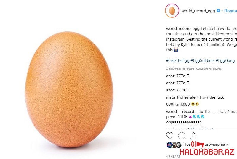 Bütün dünya bu yumurtadan danışır... - 44 milyon “like” gəlib
