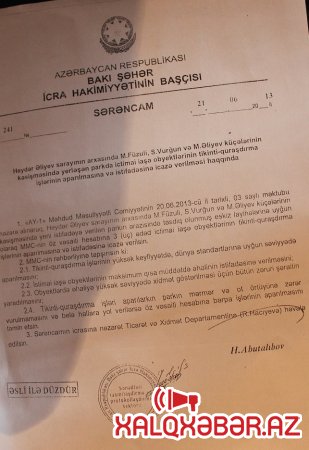 Qış Parkındakı obyektləri Hacıbala öz xeyirən necə mənimsədi - FOTO-FAKT