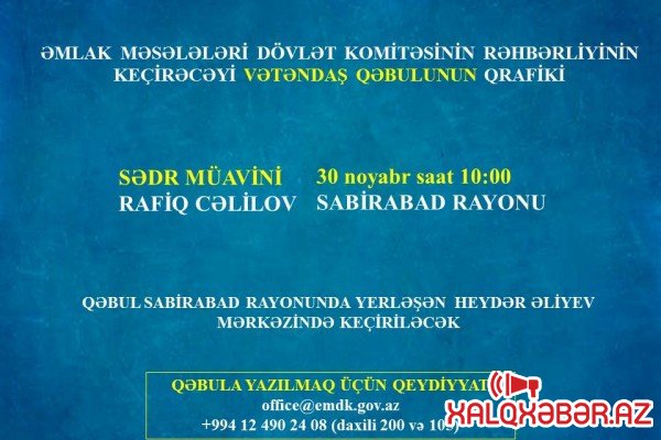 Rafiq Cəlilovun vətəndaşları qəbul edəcəyi tarix dəyişdirildi