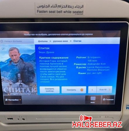 "Fly Dubai” Bakıdan uçan təyyarədə erməni filmi ilə sərnişinləri təxribata çəkir