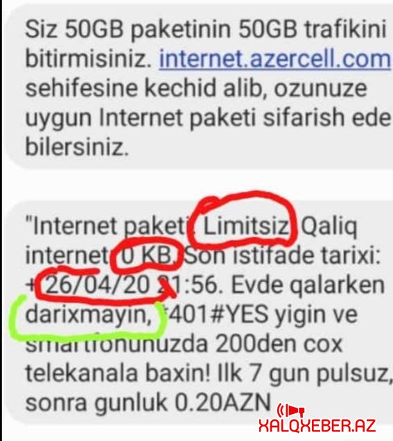 Azercell-də internet fırıldağı: "Cibimizə girirlər, yenə bildiriş gəlib ki..." - Mətbuat katibindən mobil operatora ittiham