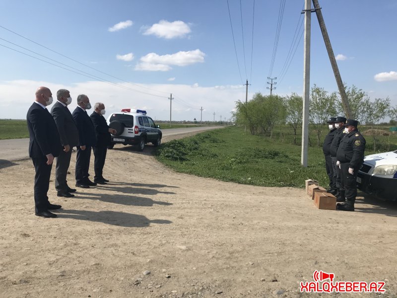 Füzuli RİH-nin başçısı Alı Alıyev rayonun nəzarət postlarında xidmət aparan polislərlə görüşdü
