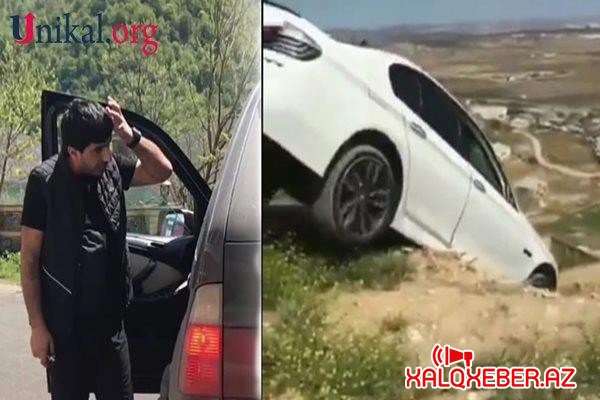 Polis “BMW”ni dərədən aşıran "Kürd Elnur"un AXTARIŞINA BAŞLADI - RƏSMİ