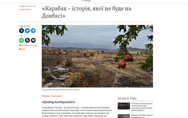 Ukraynalı tanınmış jurnalist Qarabağdan reportaj hazırladı