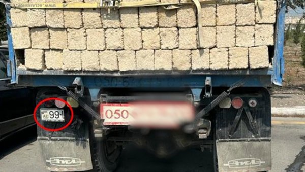 Yük maşınının nömrəsini gizlədən sürücü barədə tədbir görüldü