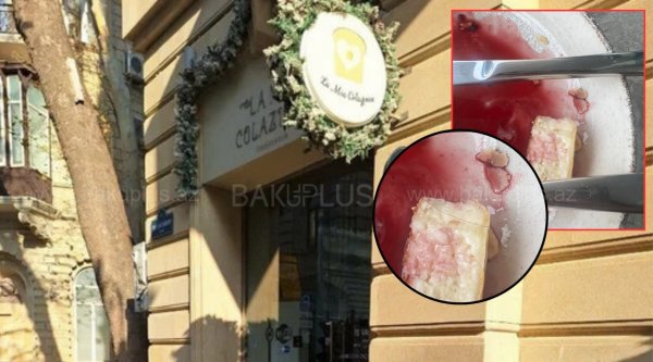 Məşhur restoranda şirniyyatın içindən tük çıxdı